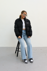 Chenille Patch Puffer Jacket